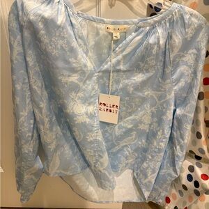 Roller Rabbit Light Blue Floral Blouse